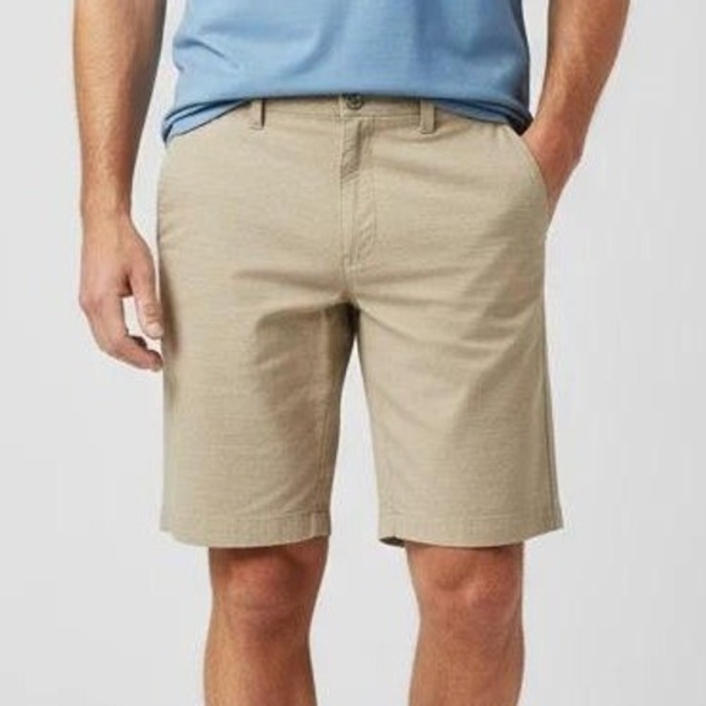 Eddie Bauer Men's 38 Khaki Tan Classic Chino Shorts Cotton